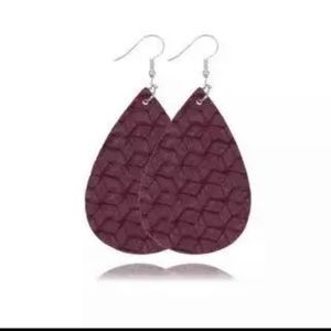 Faux Leather Lightweight Leaf Earrings